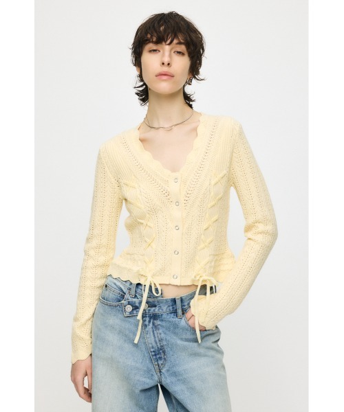 moussy LACE UP RIBBON カーディガン MOUSSY（マウジー） カーディガン LACE UP RIBBON カーディガン