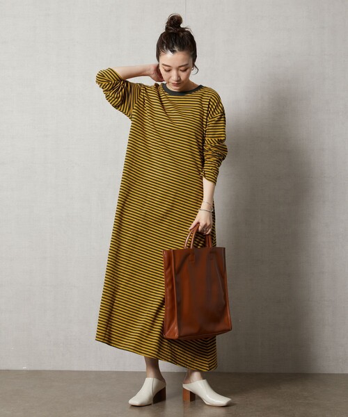 FREAK'S STORE ブラウン 長袖 ロングワンピース FREAK'S STORE（フリークスストア） 長袖ワンピース FREE ブラウン