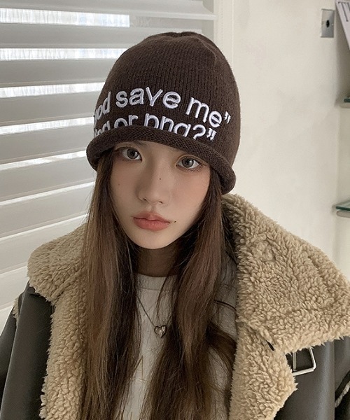 ニット帽 ニットキャップ ロゴ ニットビーニー レディース メンズ