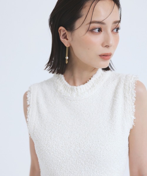 「anuans」 ノースリーブワンピース SMALL ホワイト レディースの画像