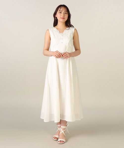 「LAISSE PASSE」 ノースリーブワンピース SMALL ライトグレー レディースの画像