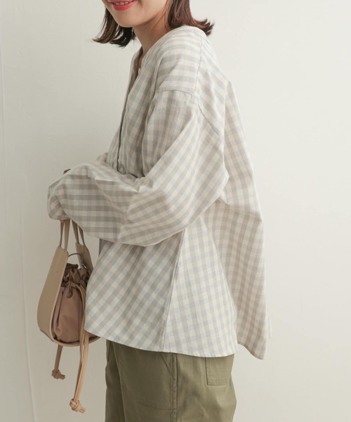 [URBAN RESEARCH DOORS] длинный рукав блуза 1 Pink Lady -s