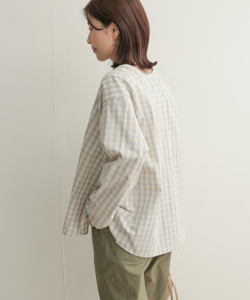 [URBAN RESEARCH DOORS] длинный рукав блуза 1 Pink Lady -s