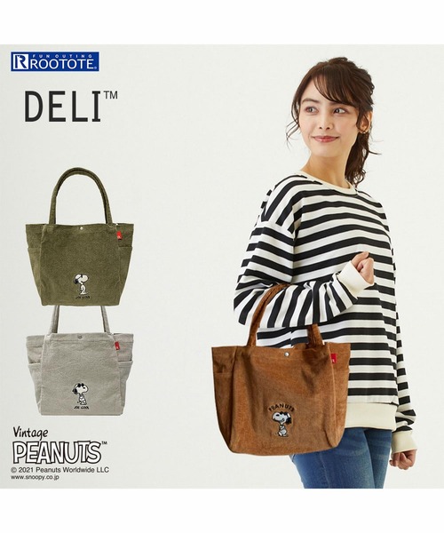 「Vintage PEANUTS」 ハンドバッグ「ROOTOTEコラボ」 FREE カーキ レディース_画像6