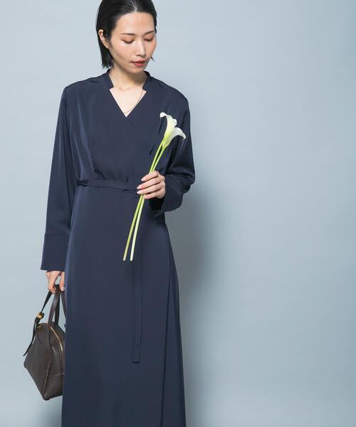 ワンピース ベルト付カシュクールサテンワンピース : ZOZOTOWN Yahoo