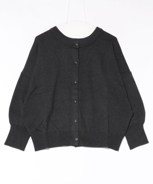 カーディガン Bdコットンニット クルーネックカーディガン レディース