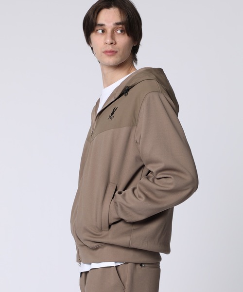 Psycho Bunny（サイコバニー） パーカー 異素材切替 ワッフル