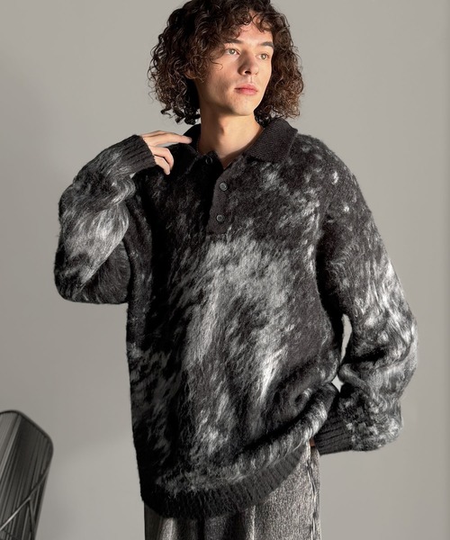 「Classical Origin」 長袖ニット LARGE ライトグレー メンズ_画像2