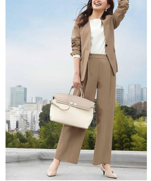 「IEDIT」 ノーカラージャケット MEDIUM ベージュ レディース_画像9