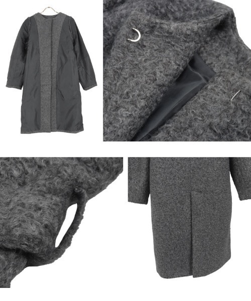 「KOBE LETTUCE」 ノーカラーコート M グレー レディース_画像4