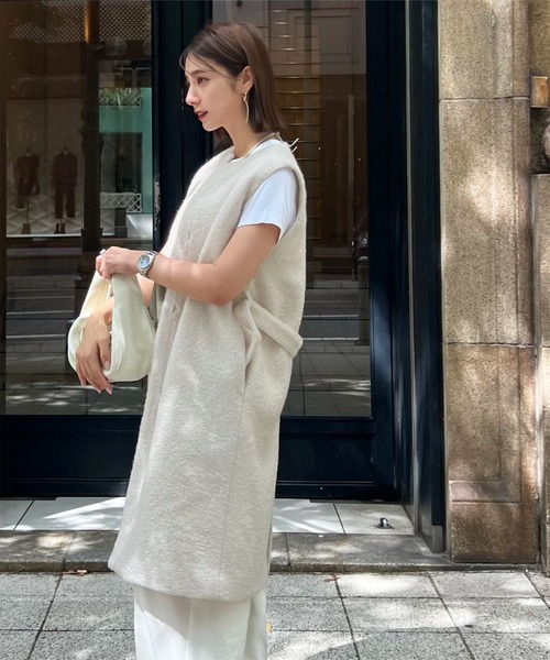 「KOBE LETTUCE」 ノーカラーコート M グレー レディース_画像8