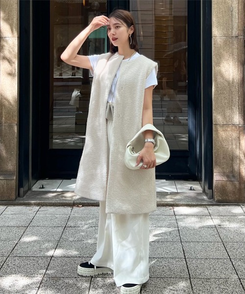 「KOBE LETTUCE」 ノーカラーコート M グレー レディース_画像9