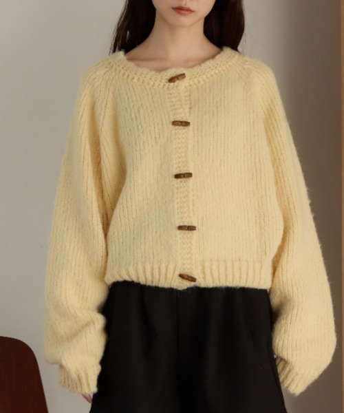 「moi tytto」 ニットカーディガン FREE ナチュラル レディース_画像2