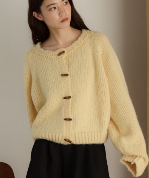 「moi tytto」 ニットカーディガン FREE ナチュラル レディース_画像3