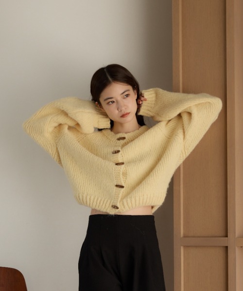 「moi tytto」 ニットカーディガン FREE ナチュラル レディース_画像4