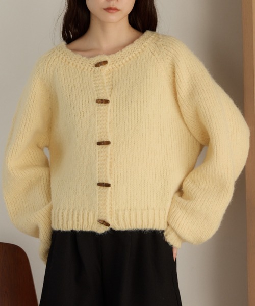 「moi tytto」 ニットカーディガン FREE ナチュラル レディース_画像6