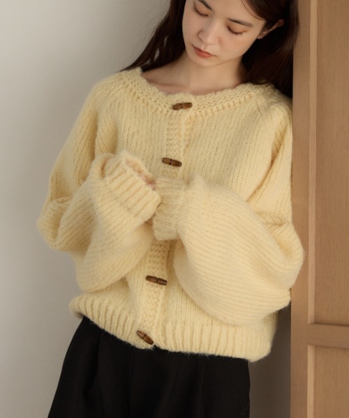 「moi tytto」 ニットカーディガン FREE ナチュラル レディース_画像9