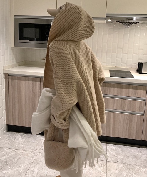 「meJane」 ニットカーディガン FREE ダークベージュ レディース_画像3