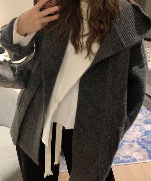 「meJane」 ニットカーディガン FREE ダークベージュ レディース_画像5