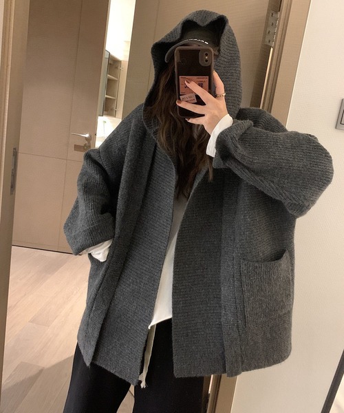 「meJane」 ニットカーディガン FREE ダークベージュ レディース_画像6