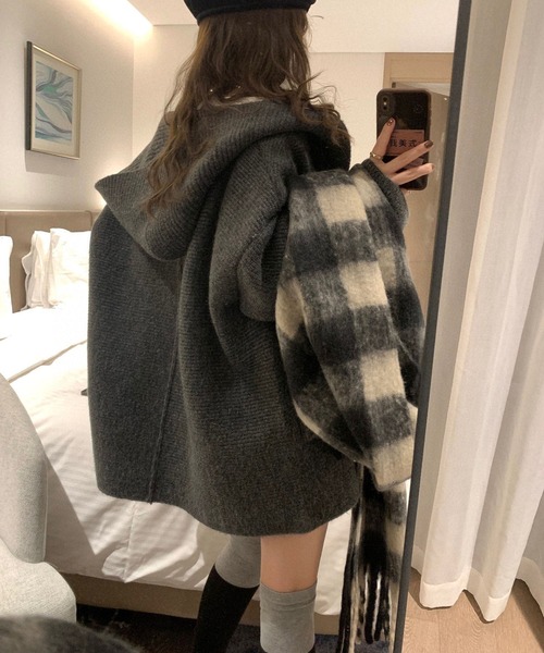 「meJane」 ニットカーディガン FREE ダークベージュ レディース_画像7