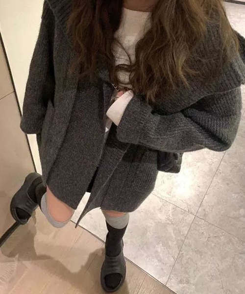 「meJane」 ニットカーディガン FREE ダークベージュ レディース_画像8