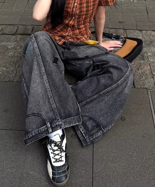 メンズ 希少レア Lildenimjean ワイドデニム バギーパンツ