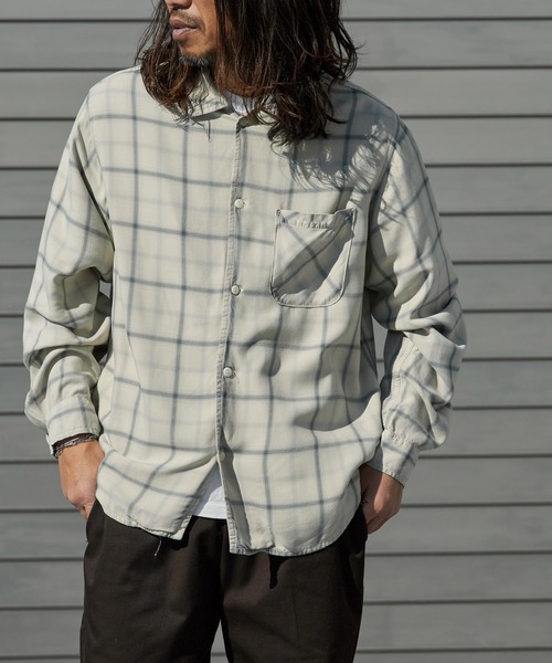 REMI RELIEF（レミ レリーフ） シャツ レーヨンツイルチェックシャツ