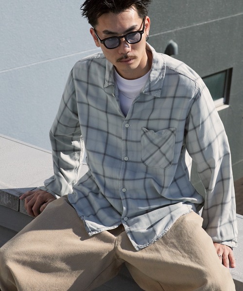 REMI RELIEF（レミ レリーフ） シャツ レーヨンツイルチェックシャツ