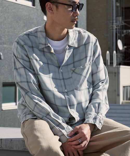 REMI RELIEF（レミ レリーフ） シャツ レーヨンツイルチェックシャツ