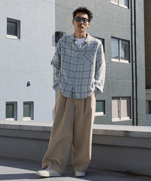 REMI RELIEF（レミ レリーフ） シャツ レーヨンツイルチェックシャツ