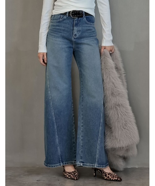 「Re:EDIT」 デニムパンツ LARGE ブルー レディース_画像2