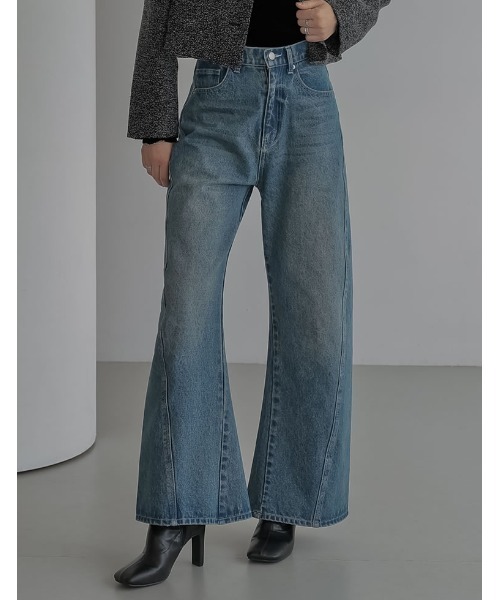 「Re:EDIT」 デニムパンツ LARGE ブルー レディース_画像4