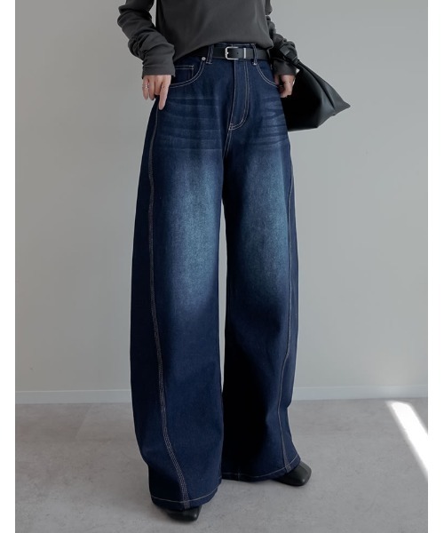 「Re:EDIT」 デニムパンツ LARGE ブルー レディース_画像9