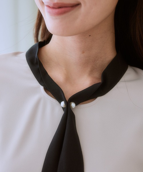 「7days Life Styling」 長袖ブラウス S ネイビー レディース_画像9