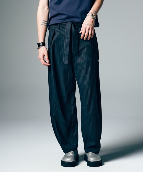 glamb（グラム） ワイドパンツ スラックス Barrel Belt Slacks