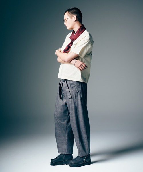 glamb（グラム） ワイドパンツ スラックス Barrel Belt Slacks