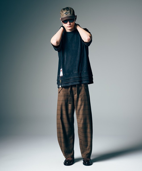 glamb（グラム） ワイドパンツ スラックス Barrel Belt Slacks
