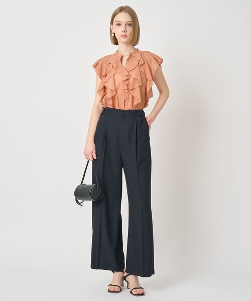 アナイ 22AW ドットスパンローンラッフルブラウス フレンチスリーブ シアー スパンローンケープラッフルブラウス | ANAYI/アナイ | 三越伊勢丹