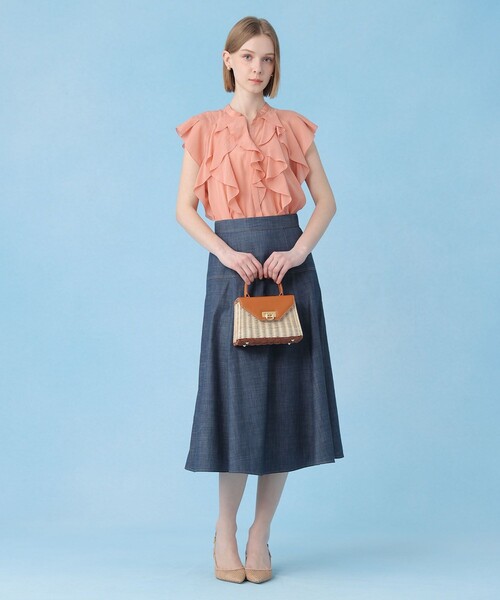 22SS♡ANAYI アナイ ドットプリントラッフルブラウス 36 フリル ANAYI（アナイ） ブラウス シャツ ライトローンラッフル ブラウス