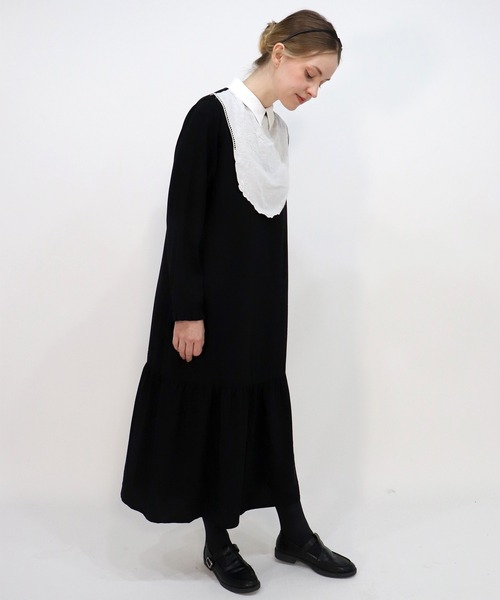 「haupia」 長袖ワンピース MEDIUM グレイッシュベージュ レディースの画像