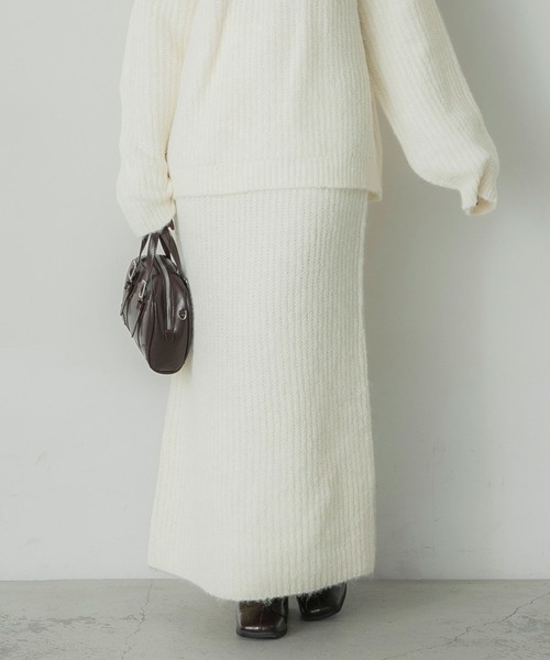 「Elishe」 ニットスカート FREE オレンジ レディース_画像2