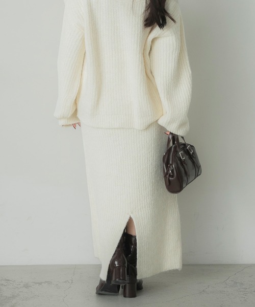 「Elishe」 ニットスカート FREE オレンジ レディース_画像4