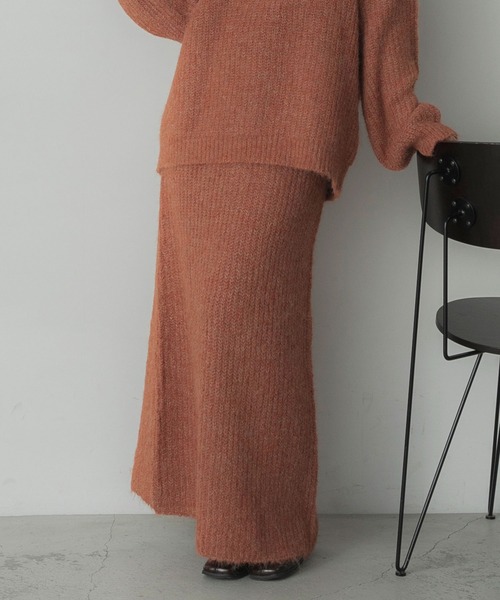「Elishe」 ニットスカート FREE オレンジ レディース_画像7