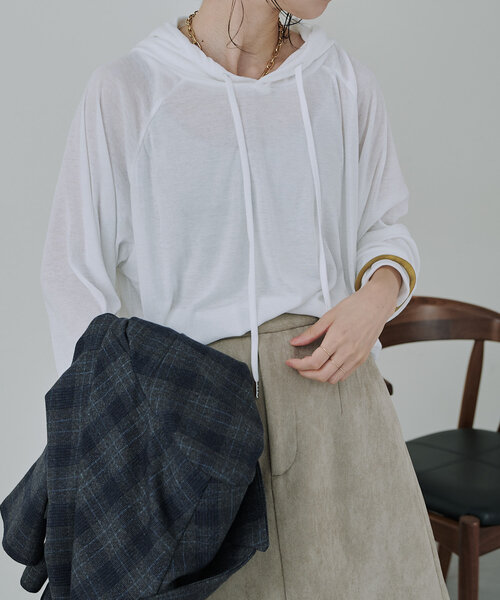 「Omekashi」 長袖カットソー FREE オフホワイト レディース_画像2