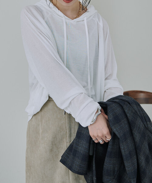 「Omekashi」 長袖カットソー FREE オフホワイト レディース_画像3