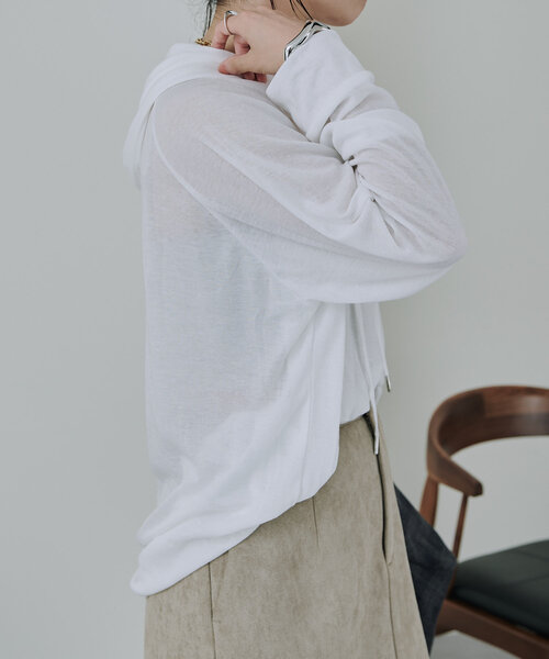 「Omekashi」 長袖カットソー FREE オフホワイト レディース_画像4