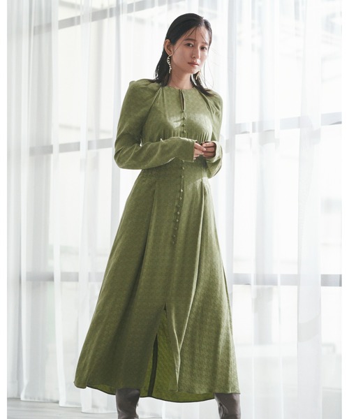 「FRAY I.D」 長袖ワンピース 1 グリーン レディース_画像6