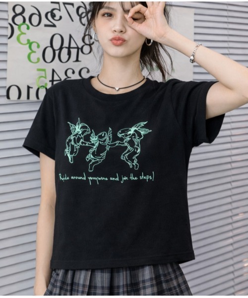tシャツ ショート丈プリントTEE レディース : ZOZOTOWN Yahoo!店