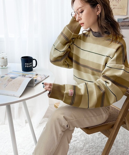「Java」 長袖ニット LARGE ネイビー メンズ_画像2